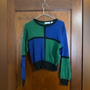 Liz Claiborne Colorblock Sweater - Blue and Green